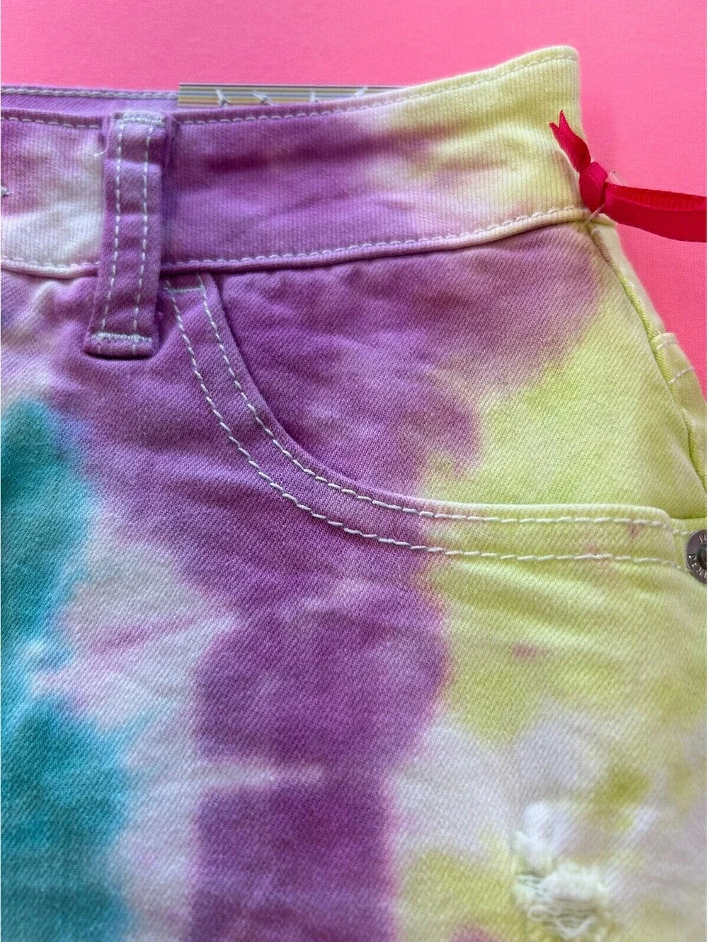 Justice High Rise Skirt. Multi Color Tie Dye. Distressed. Size 12. NWT